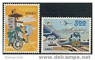 1967 Communications Stamps Motorbike Motorcycle Plane Train Bus Postman Ship Post - Correo Postal