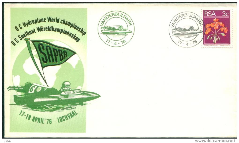 Lovhvaal  O C Hydroplane World Championship    , South Africa FDC 1976 - Lettres & Documents