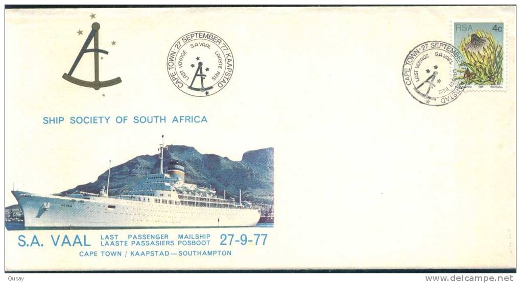 Flower Passenger Mailship   , Michel 525,  South Africa FDC 1977 - Covers & Documents