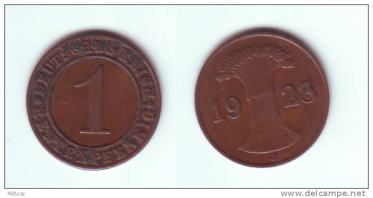 Germany 1 Rentenpfennig 1923 J - 1 Renten- & 1 Reichspfennig