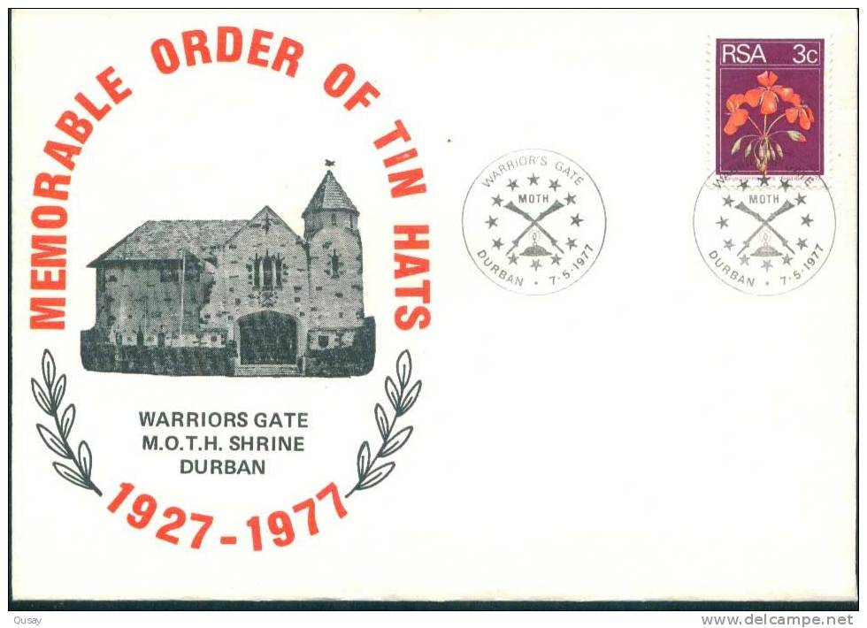 Memorable Order Of In Hats  Warrior's Gate Moth , South Africa FDC 1977 - Covers & Documents