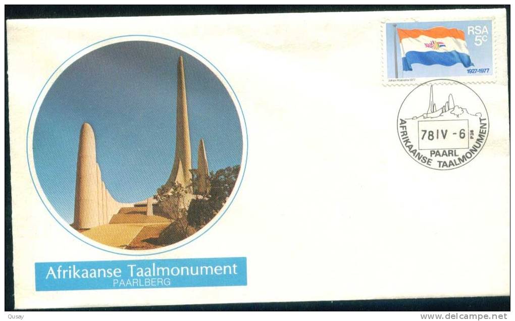 National Flag   , Michel 536 , South Africa FDC 1977 - Storia Postale