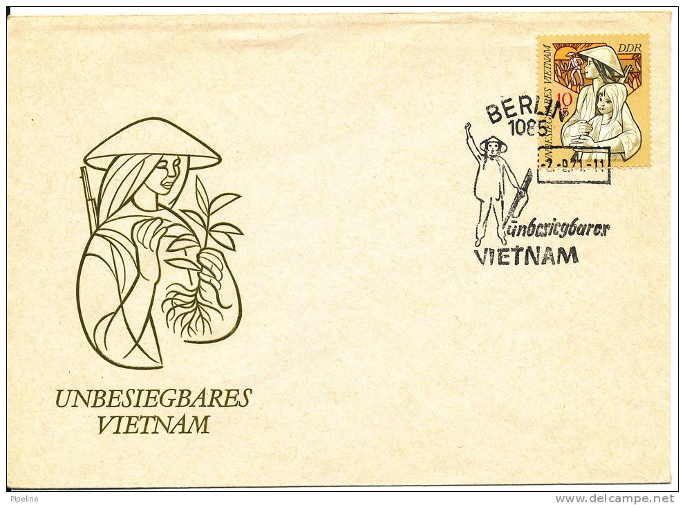 Germany DDR Cover FDC Solidarity With Vietnam With Cachet - Covers & Documents