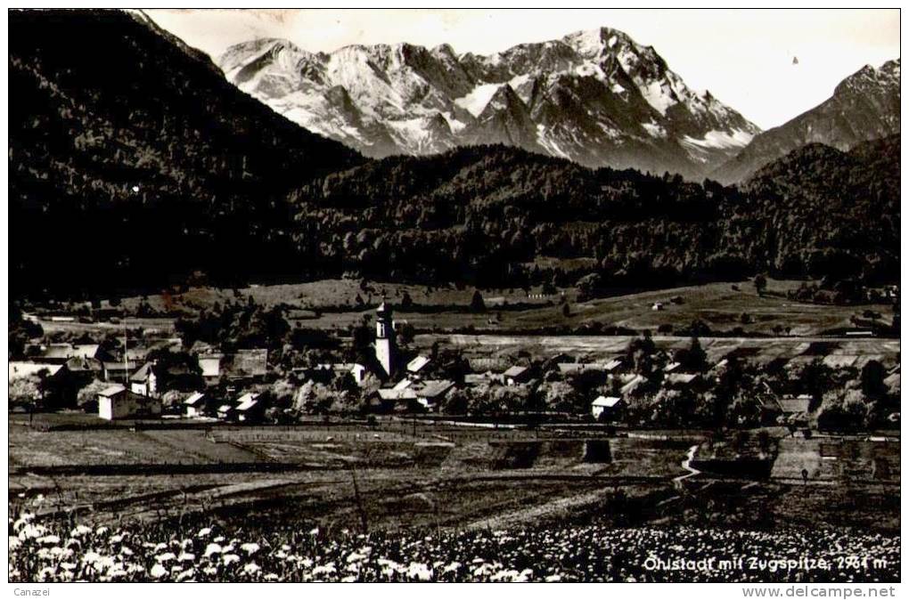 AK Ohlstadt Mit Zugspitze, Gel 1956 - Zugspitze