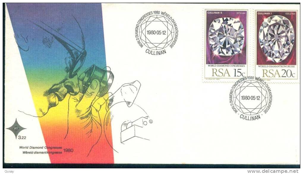 Diamond Congress  , Michel 571/72   , South Africa FDC 1980 - Lettres & Documents