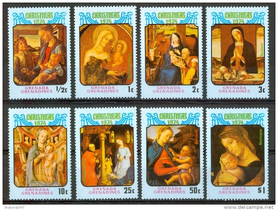 1974 Grenada Grenadines Natale Christmas Noel Set MNH** Nat1 - Grenada (...-1974)