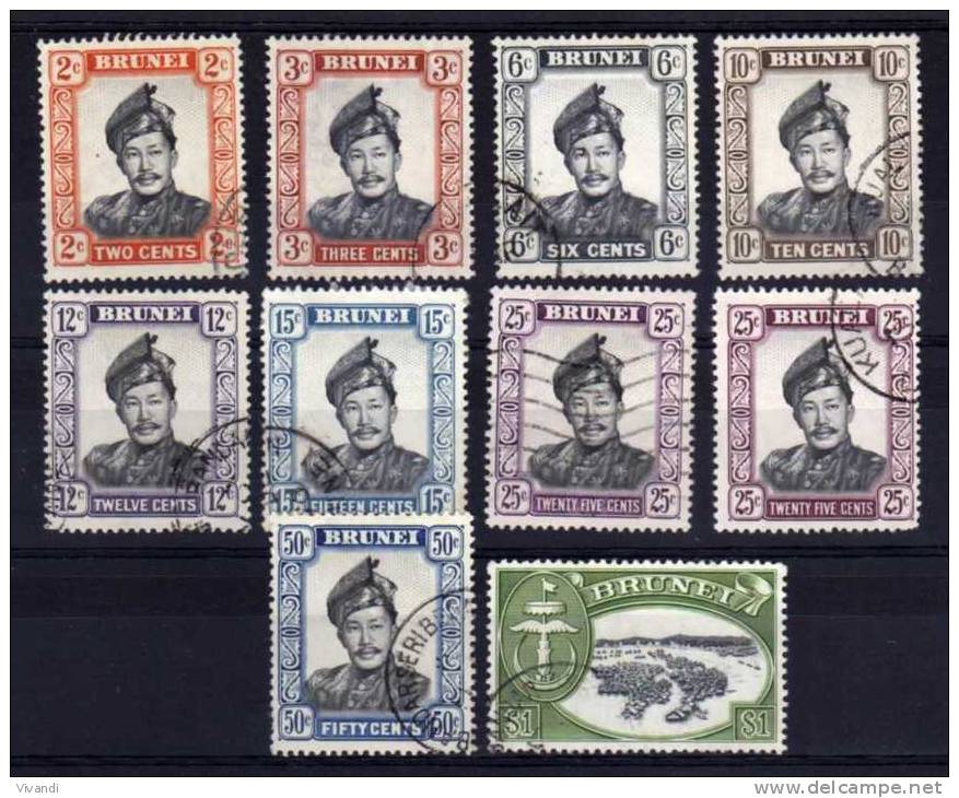 Brunei - 1969/70 - Definitives Glazed Paper (Part Set) - Used - Brunei (...-1984)