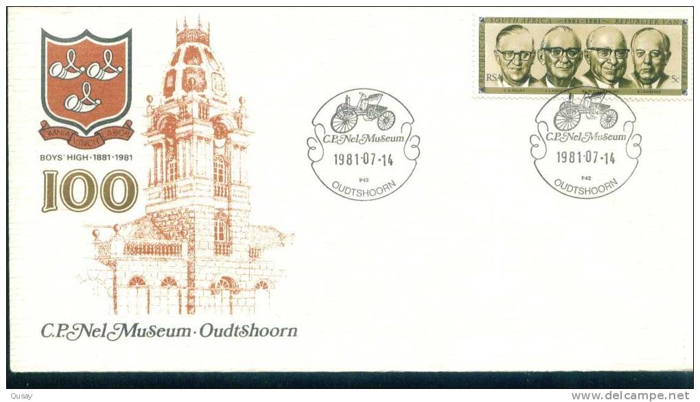 Republic 20th Anniversary ,  Museum Car Postmark  , Michel 585   , South Africa FDC 1981 - Lettres & Documents