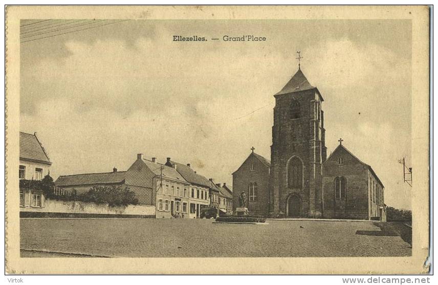 Ellezelles :  Grand ' Place   ( Ecrit 1923 Avec Timbre )   Carte Carnet - Ellezelles