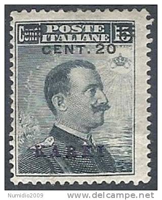 1916 EGEO CARCHI EFFIGIE SOPRASTAMPATO 20 CENT MH * - RR10898 - Egée (Carchi)