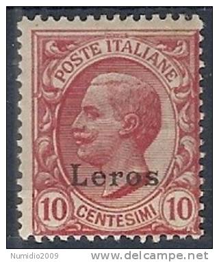 1912 EGEO LERO EFFIGIE 10 CENT MH * - RR10899 - Egée (Lero)