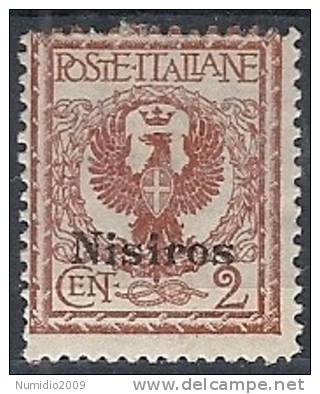 1912 EGEO NISIRO AQUILA 2 CENT MH * - RR10900 - Egeo (Nisiro)