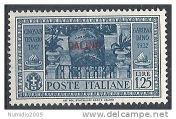 1932 EGEO CALINO GARIBALDI 1,25 LIRE MH * - RR10902 - Egée (Calino)