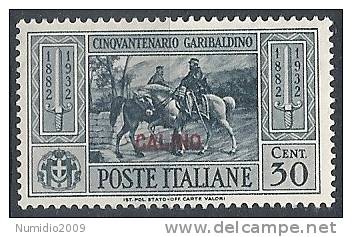 1932 EGEO CALINO GARIBALDI 30 CENT MH * - RR10902 - Egée (Calino)