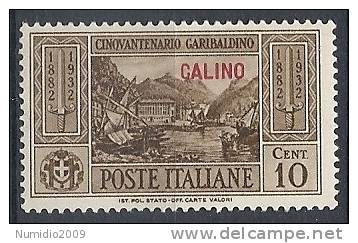1932 EGEO CALINO GARIBALDI 10 CENT MH * - RR10903 - Egée (Calino)
