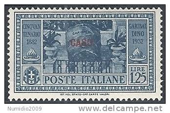 1932 EGEO CASO GARIBALDI 1,25 LIRE MH * - RR10903 - Aegean (Caso)