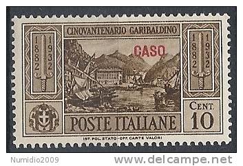 1932 EGEO CASO GARIBALDI 10 CENT MH * - RR10904 - Aegean (Caso)