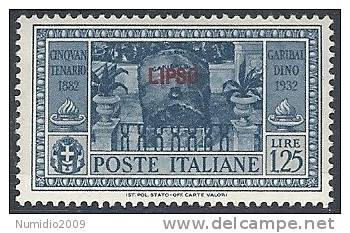 1932 EGEO LIPSO GARIBALDI 1,25 LIRE MH * - RR10906 - Ägäis (Lipso)