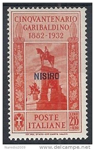 1932 EGEO NISIRO GARIBALDI 2,55 LIRE MH * - RR10907 - Egeo (Nisiro)