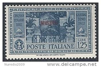 1932 EGEO NISIRO GARIBALDI 1,25 LIRE MH * - RR10907 - Egée (Nisiro)