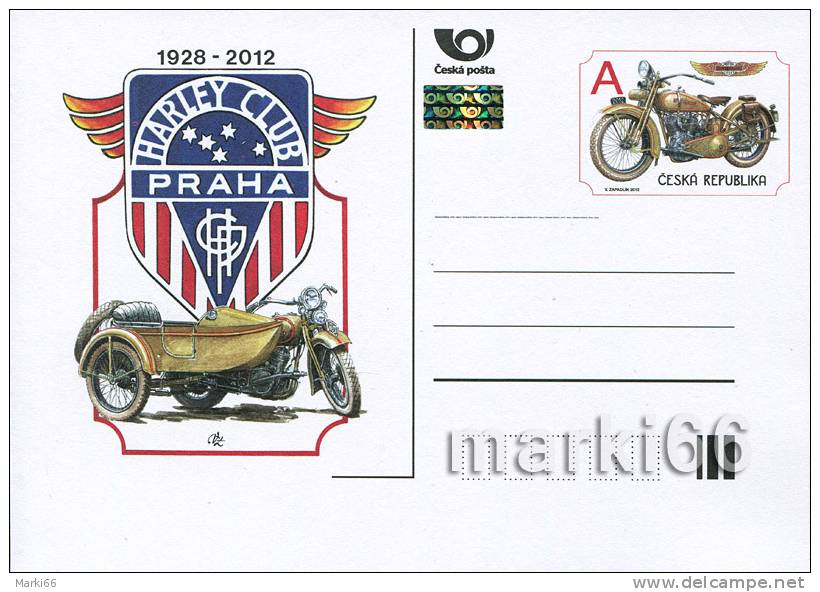 Czech Republic - 2012 - Harley-Davidson Club Praha - Postcard With Original Stamp And Hologram - Postcards