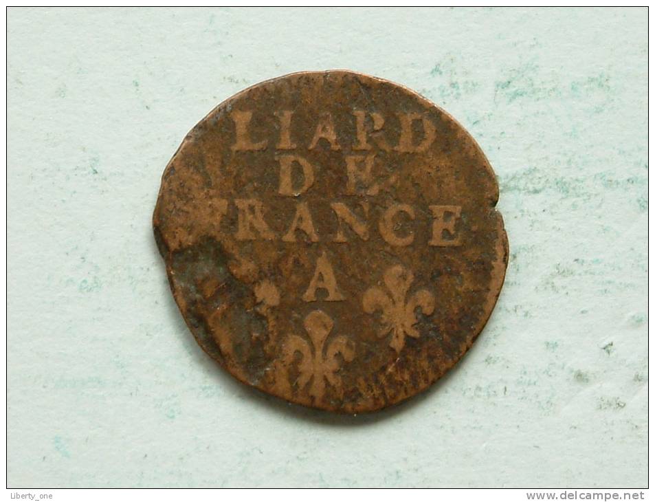 IDENTIFY : LIARD DE FRANCE A 1698 (?) ( 3.5 Gr.) KM ??? ( Uncleaned Coin / For Grade, Please See Photo ) !! - 1643-1715 Louis XIV Le Grand