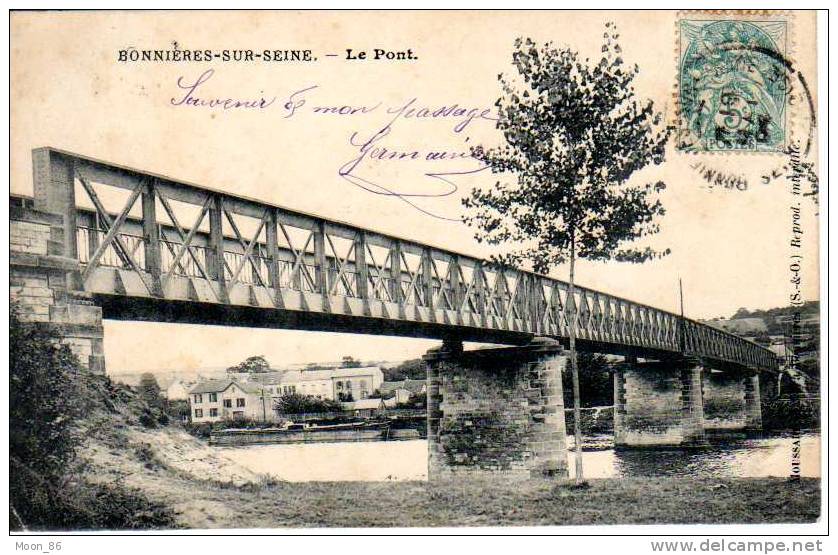 78 BONNIERES SUR SEINE -  Le Pont  - Cpa Précurseur 1904 - Bonnieres Sur Seine
