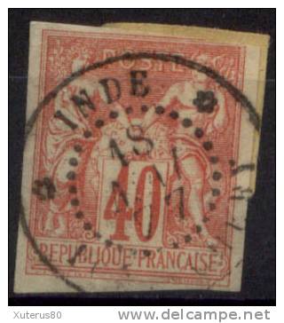 #32# COLONIES GENERALES N° 27 Oblitéré Pondichery (Inde) - Sage