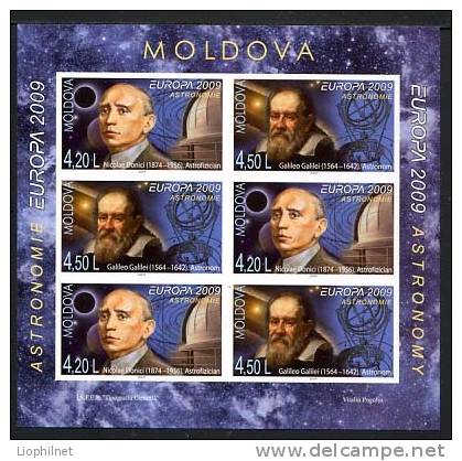 MOLDAVIE MOLDOVA 2009, ASTRONOMIE, NON DENTELE, Feuillet Servant à La Confection Des Carnets, Neuf. R1836 - 2009