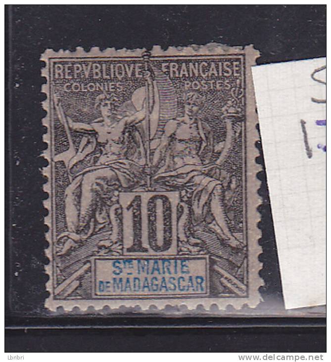 SAINTE MARIE DE MADAGASCAR N° 5 10C NOIR SUR LILAS TYPE GROUPE ALLÉGORIQUE NEUF AVEC CHARNIERE - Sonstige & Ohne Zuordnung