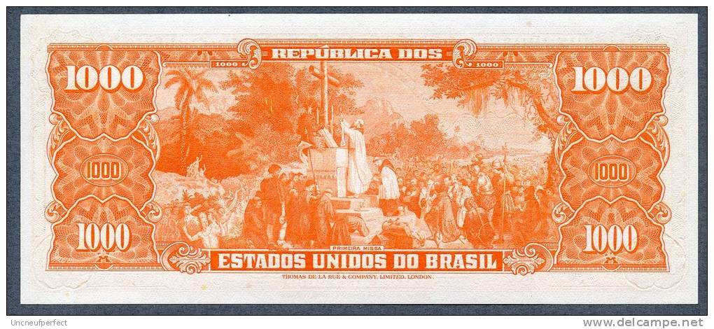 Brésil P 165  1000 Cruzeiros 1960  UNC  Série 724 N° 050385 - Brasil