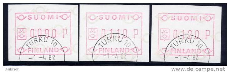FINLAND 1982 First Issue, 3 Different Values Used .  Michel 1 - Automatenmarken [ATM]