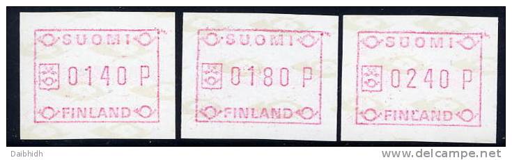 FINLAND 1988 Definitive Issue 3 Different Values MNH / ** .  Michel 3 - Viñetas De Franqueo [ATM]