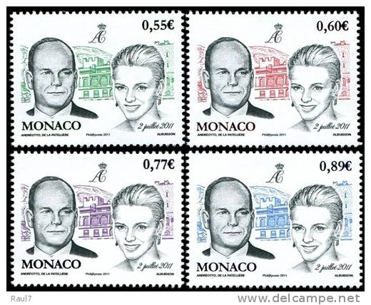 MONACO - 2011 - Mariage Prince Albert II De Monaco - 4v Neufs // Mnh - Unused Stamps