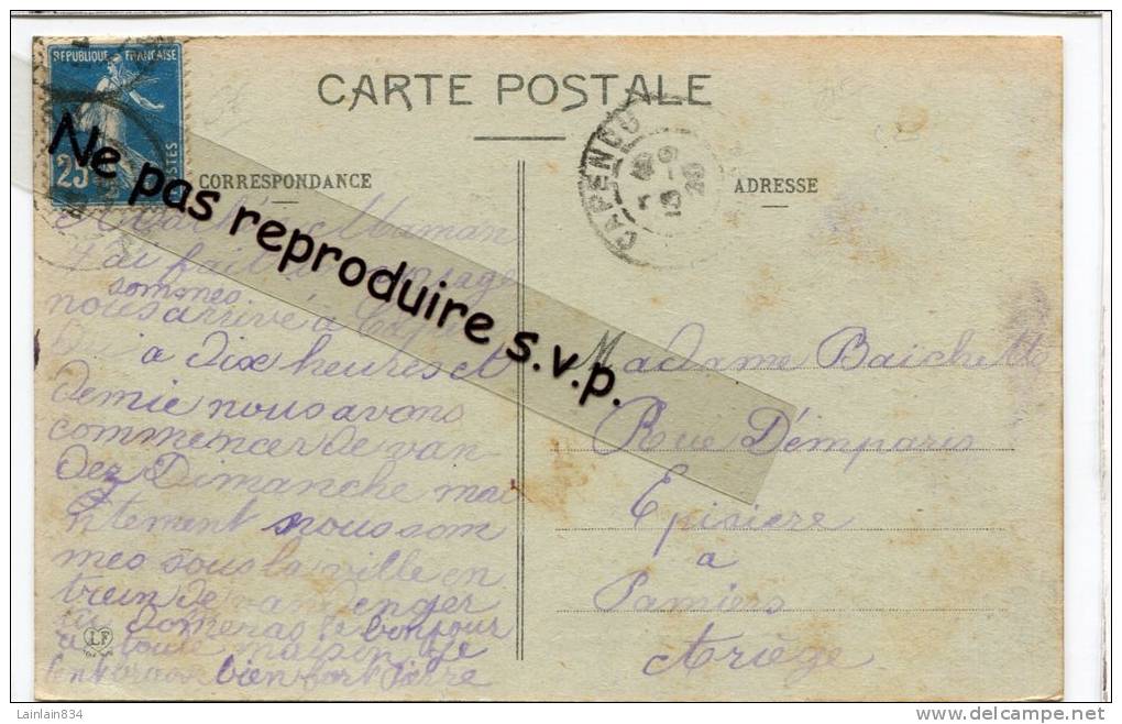 - 720 - CAPENDU  - Fontaine Et Place De La Mairie, Café Central, 1920, Rare, écrite, Cachet, Très Bon état. - Capendu