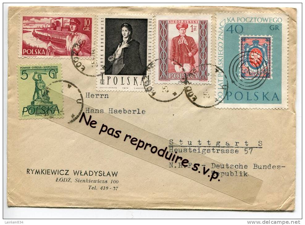 - Cover  Pologne, Polska, Zabrze, 5 Stamps, 1960, à Destination De Stuttgart,  TBE - Cartas & Documentos