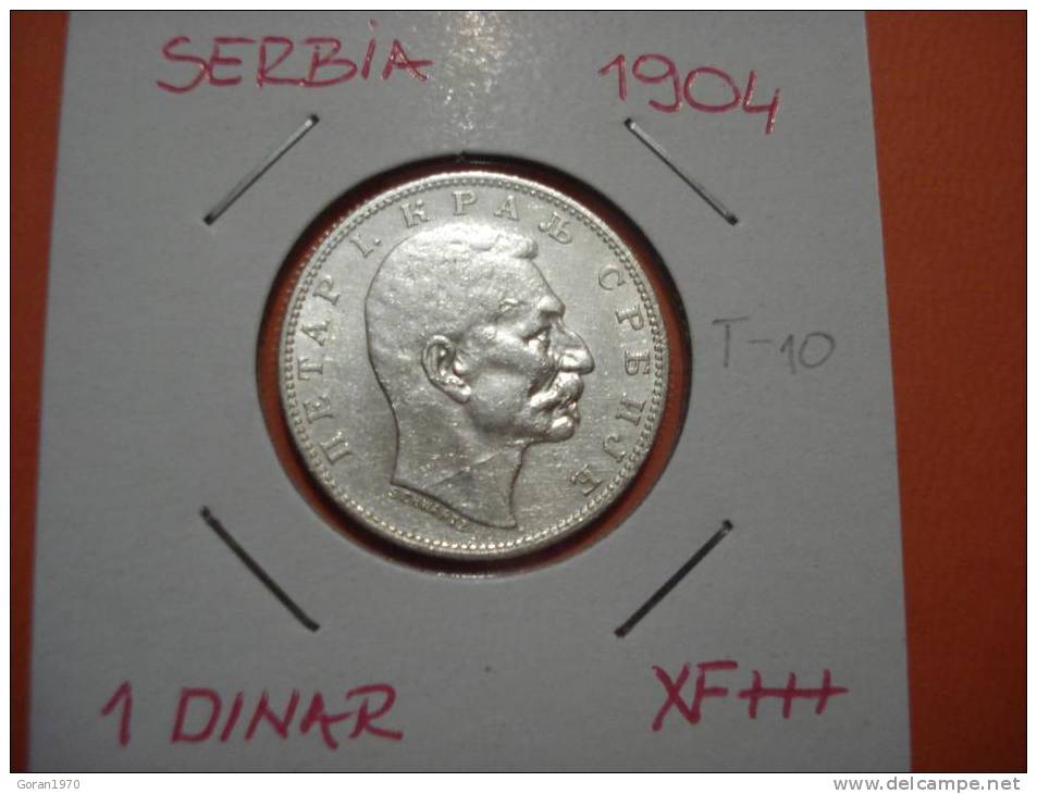 SERBIJA 1 DINARA 1904 /  XF++    / Ag83.5% 5g, KM25 - Serbia