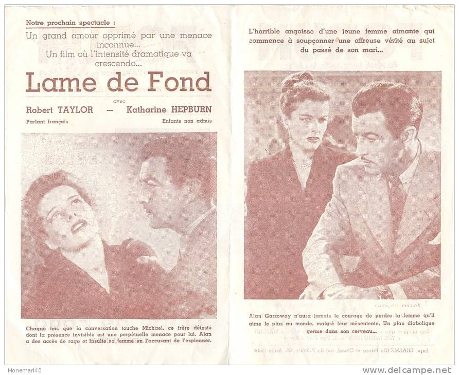 Programme Du Forum, La Plus Belle Salle De Liège (Belgique) - JODY ET LE FAON (Grégory Peck) - Années 1947-48 - Programs