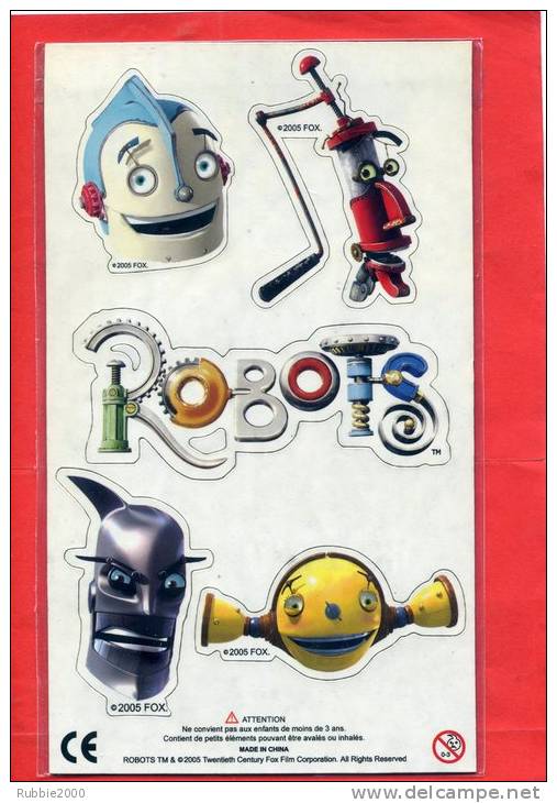 PLAQUETTE DE 5 MAGNETS 2005 PERSONNAGES DU DESSIN ANIME ROBOTS - Personaggi