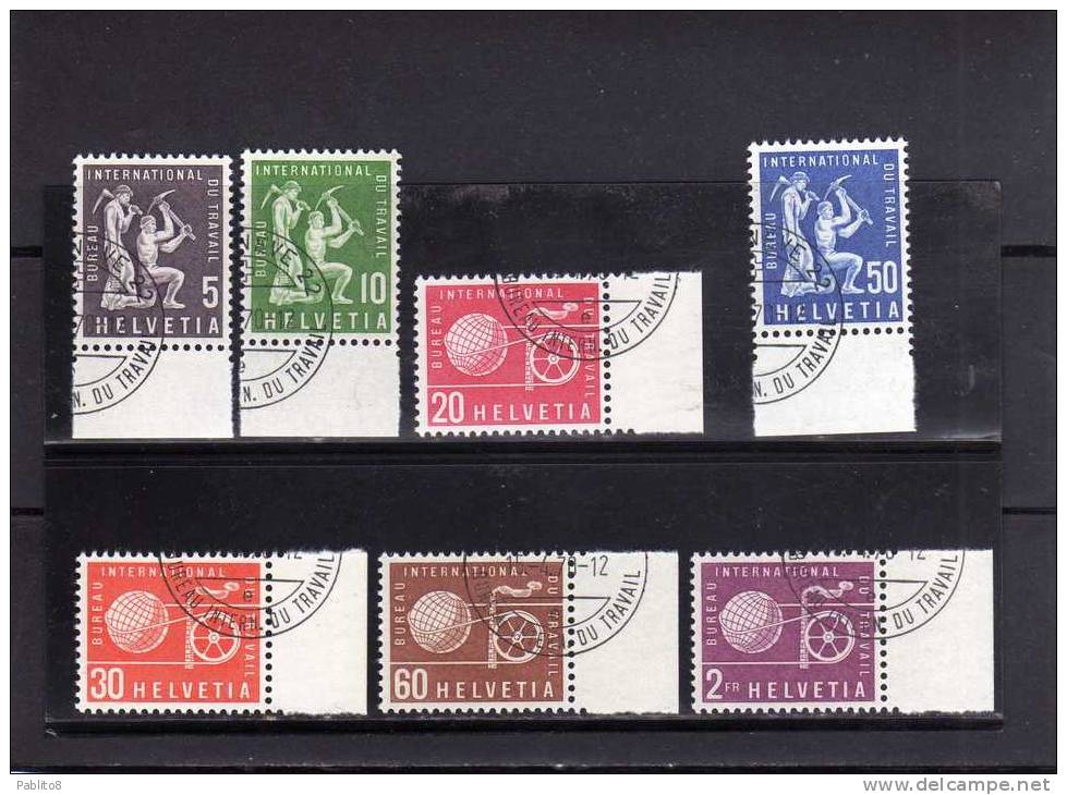 SWITZERLAND - SUISSE - SCHWEIZ - SVIZZERA 1956 - 1960 SERVICE  BUREAU INTERNATIONAL TRAVAIL LABOUR SERVIZIO LAVOR USED - Servizio