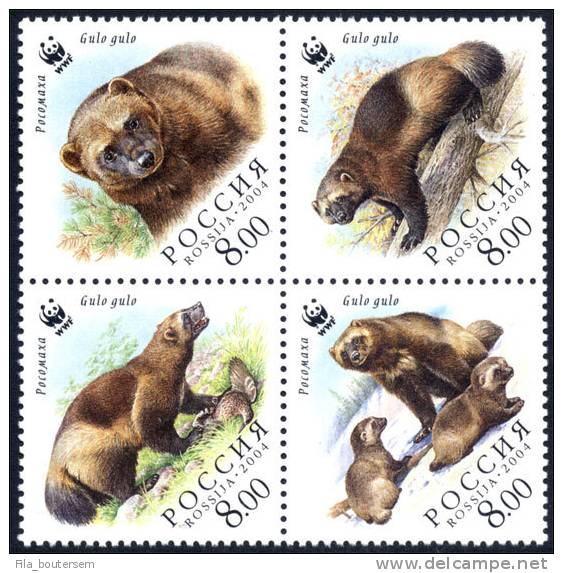 RUSSIA - RUSSIE - RUSLAND : 12-08-2004 (**) Set 4v Se-ten  : WWF Wolverine - Neufs