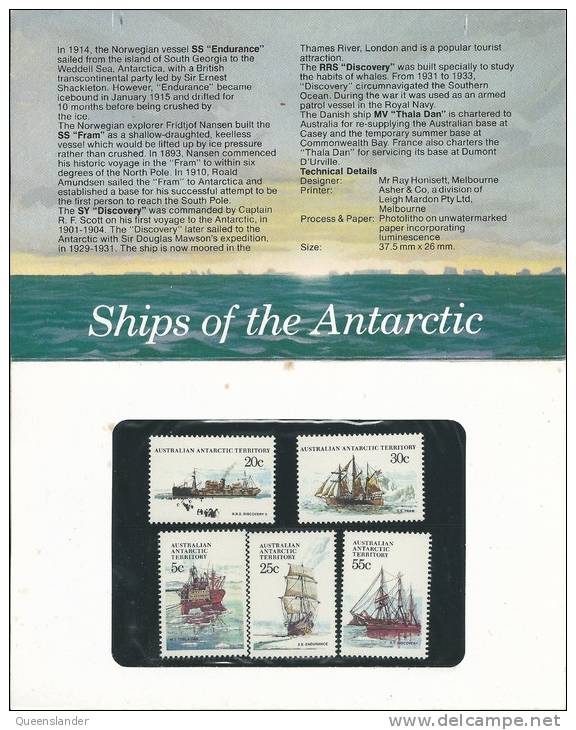 Ships Of The Antarctic Stamp Pack Contains The 5c, 20c, 25c, 30c & 55 Cent Mint Never Hinged Stamps - Presentation Packs