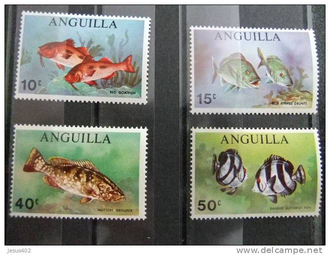 49 ANGUILLA 1969 FAUNA MARINA PECES YVERT 52 / 55 ** MNH - Anguilla (1968-...)