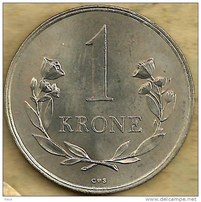 GREENLAND DENMARK 1 KRONE LEAVES FRONT SHIELD BACK 1964 EF KM10a READ DESCRIPTION CAREFULLY !!! - Groenland