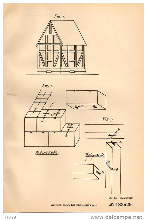 Original Patentschrift - R. Trebes In Nidda , Oberhessen , 1905 , Einzelteile Für Modell- Und Spielbaukasten , Bausteine - Architecture