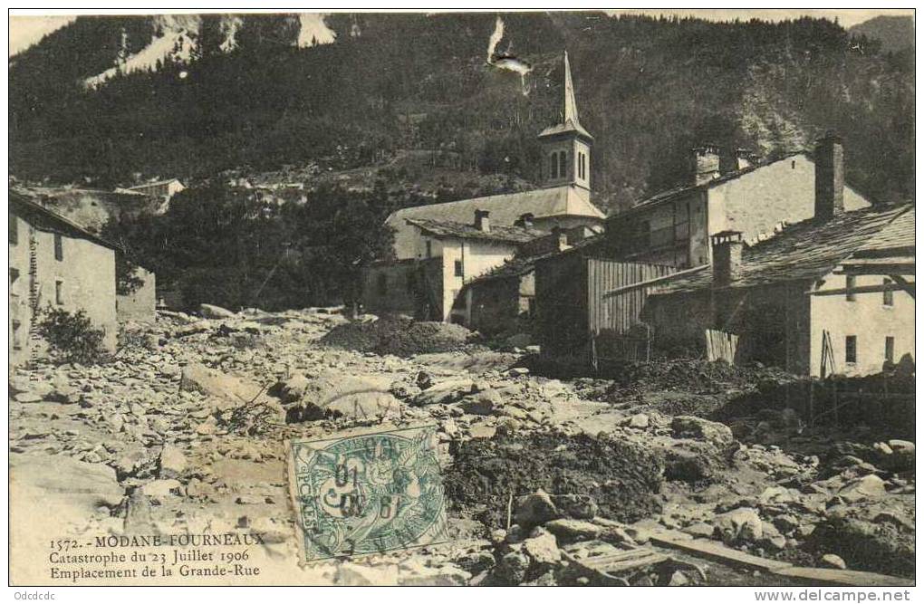 MODANE FOURNEAUX  Catastrophe Du 21 Juillet 1906 Emplacement De La Grande Rue Recto Verso - Autres & Non Classés