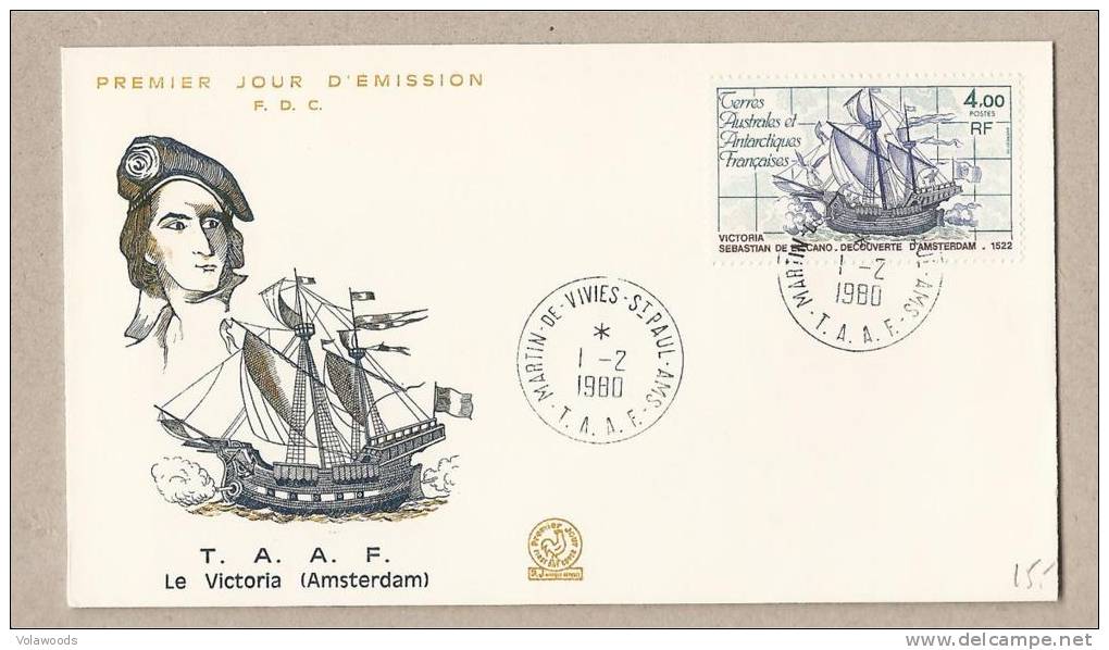 TAAF - Busta Fdc: La Vittoria  - 1980 - FDC