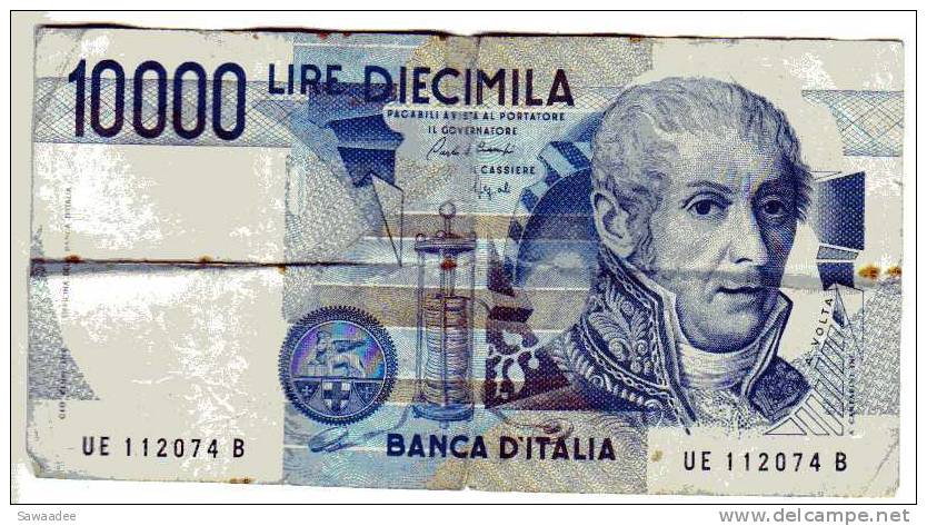 BILLET ITALIE - P.112 - 10000 LIRE - 1984 - ALESSANDRO VOLTA - MAUSOLEE - YEUX NOIRS - 10000 Lire