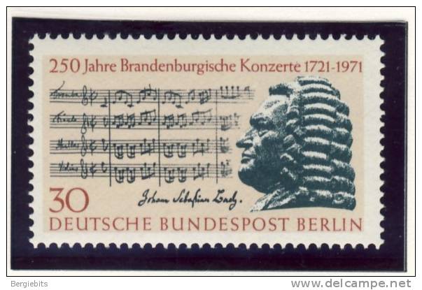 1971 Germany Berlin Complete MNH Brunswick Concerts Set Of 1 Stamp Michel # 392 - Unused Stamps