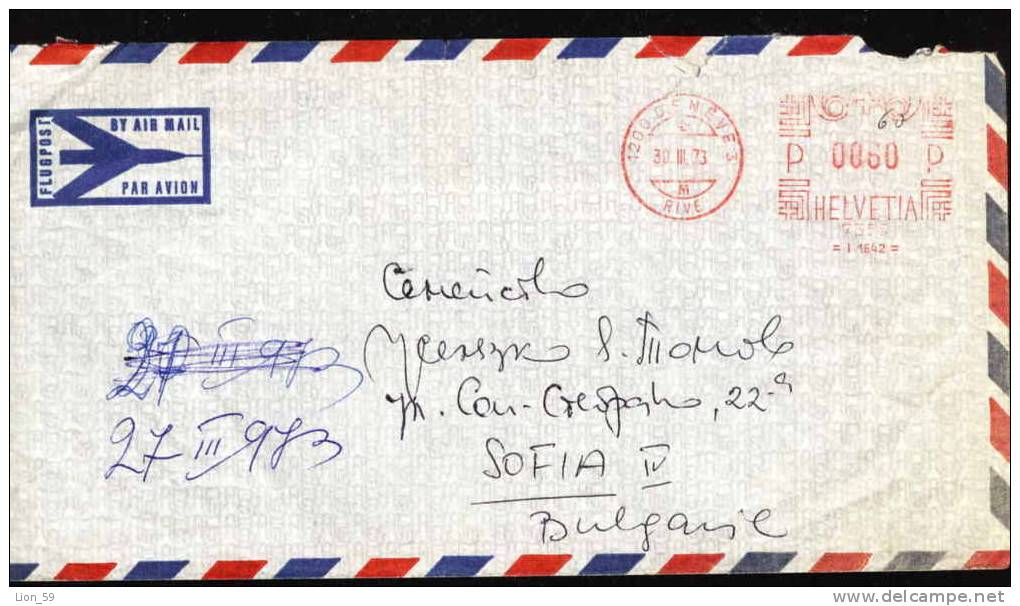13607 /  Cover Lettre Brief  1973 - GENEVE - FLUGPOST - Switzerland Suisse Schweiz Zwitserland - Affranchissements Mécaniques